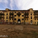 Abandoned houses with ghosts at Andronyevskaya Square